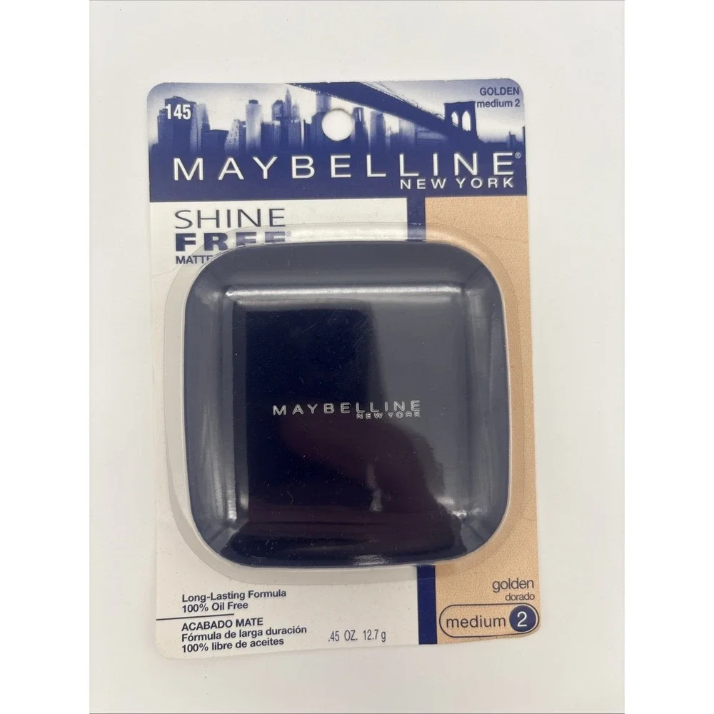 Maybelline New York Shine Free Matte Finish Pressed Powder 145 Golden Med. 2